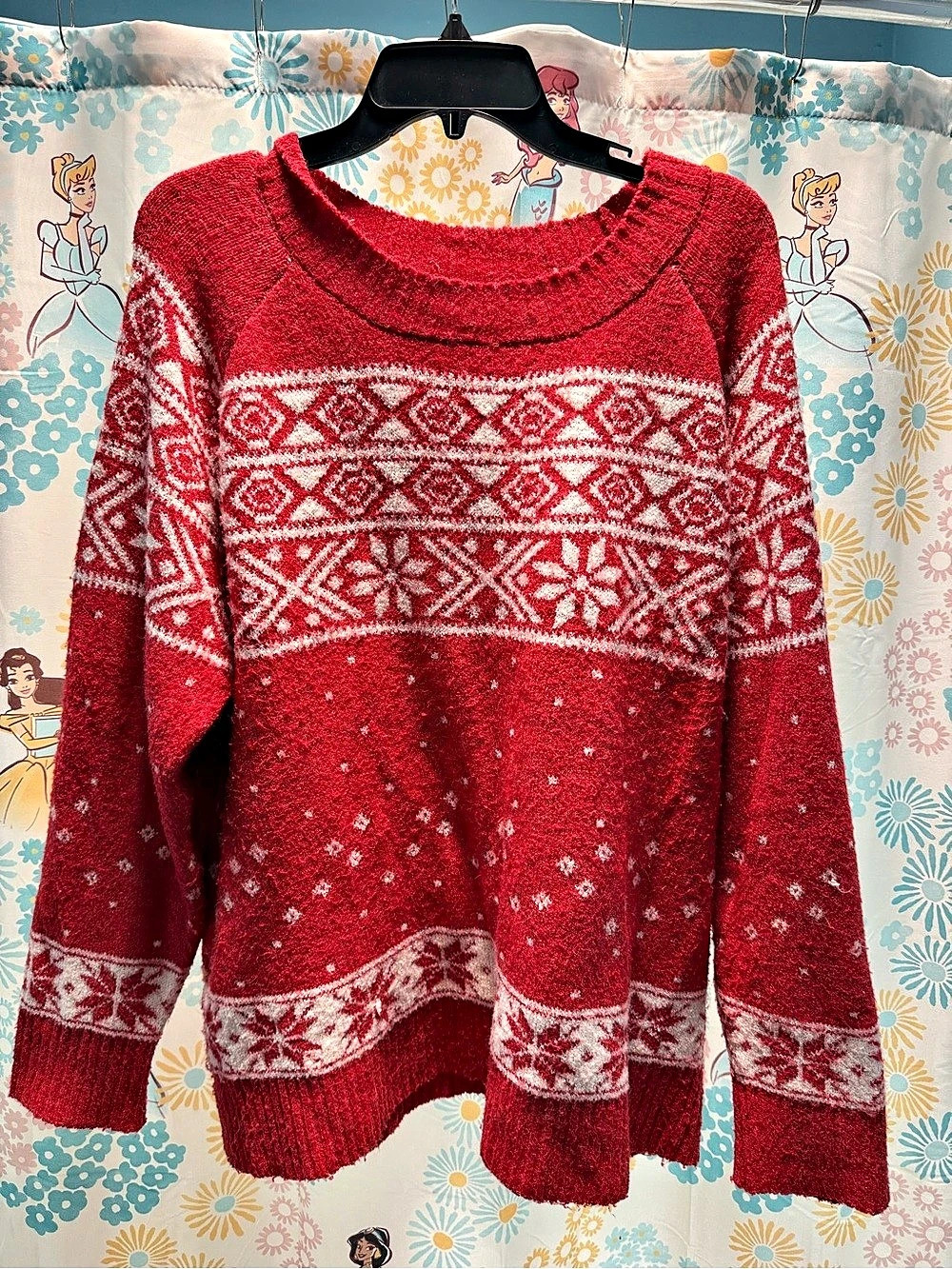 Maurices Red & White Holiday Crewneck Sweater